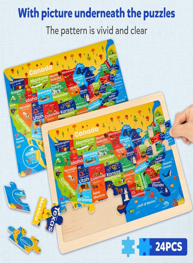 SYNARRY Large US World Earth Solar System Wooden Puzzles for Kids Gift Box(12.2*9.4 in) - FSC Certified, Puzzles for Toddlers 3-5, Puzzles for Kids Ages 4-6, Easter Basket Stuffers Valentines Day Gift - Image 3